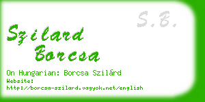 szilard borcsa business card
