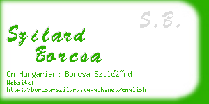 szilard borcsa business card